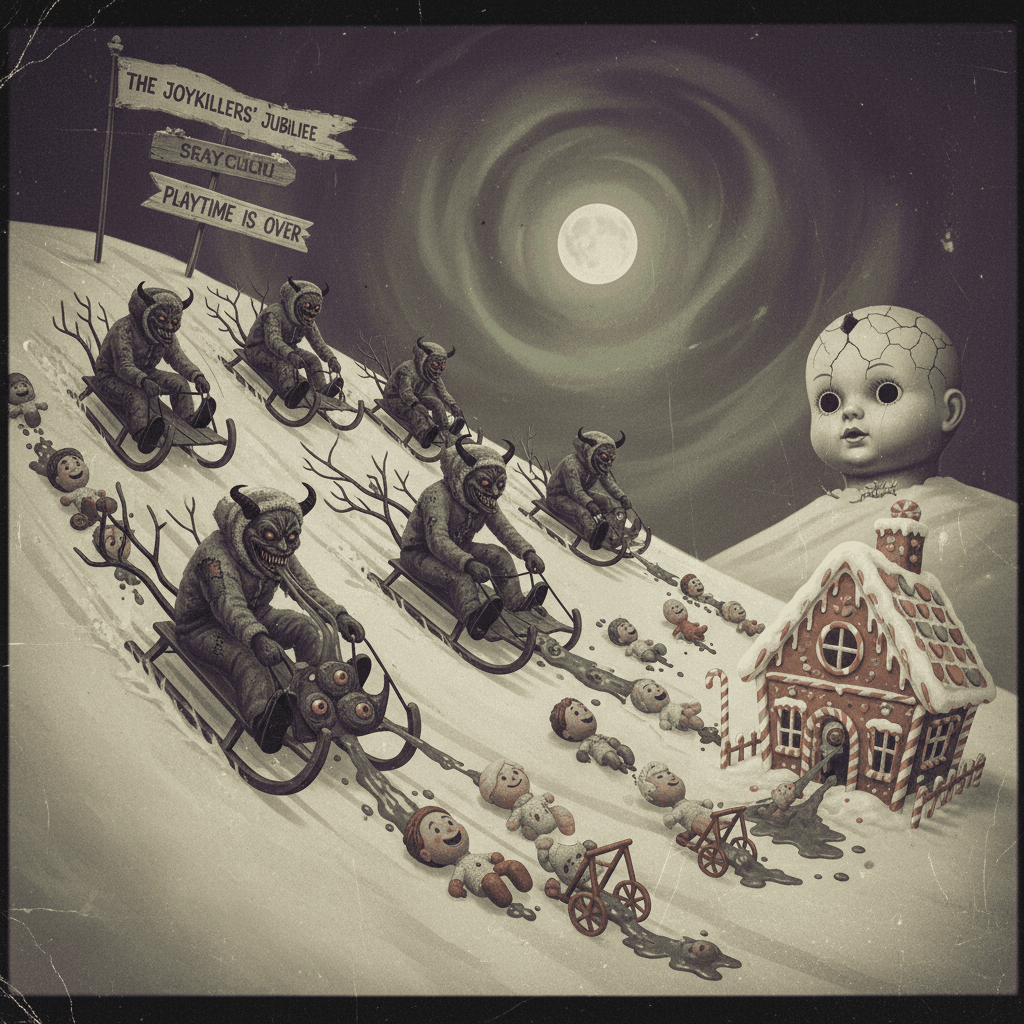 demonic sledding party commits war crimes against childhood innocence