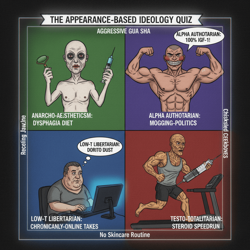 Political compass but it's just "who has better cheekbones"