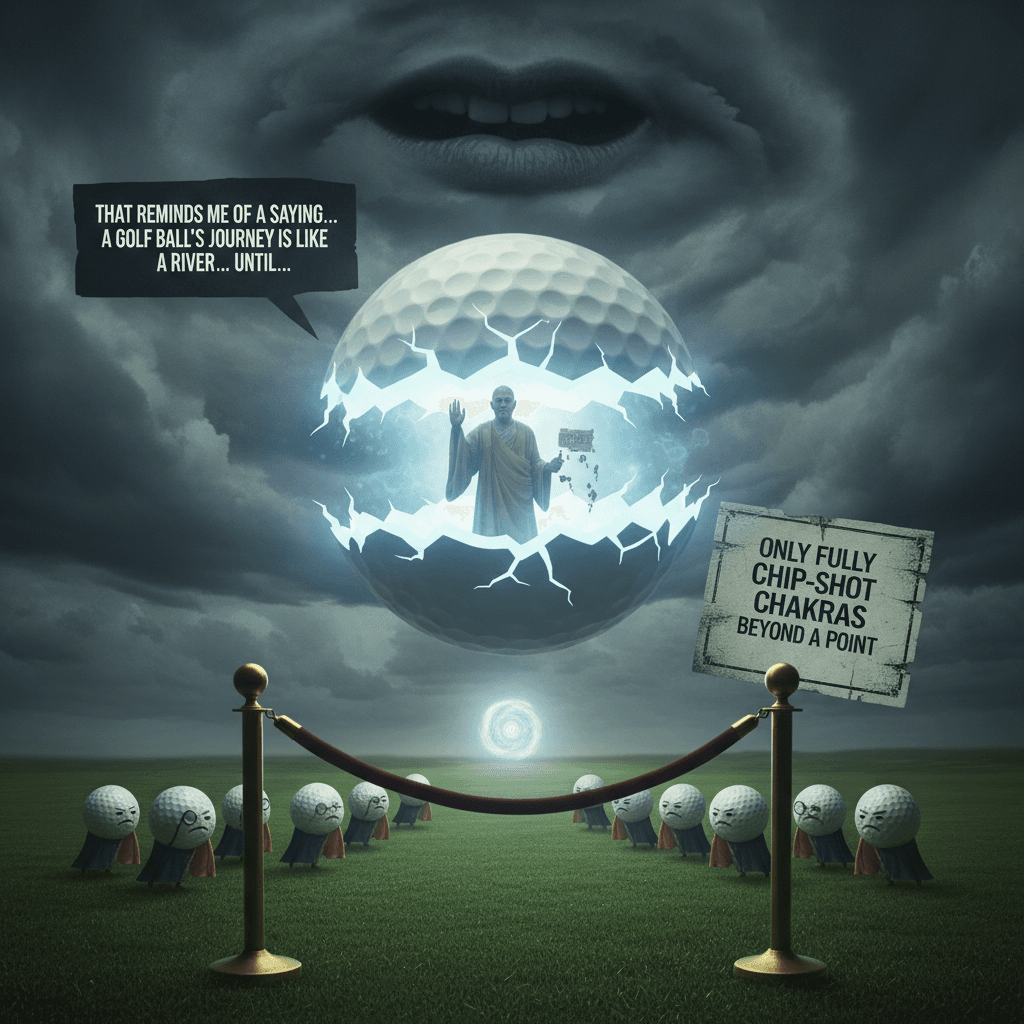 golf ball consciousness moment cuts off mid-enlightenment