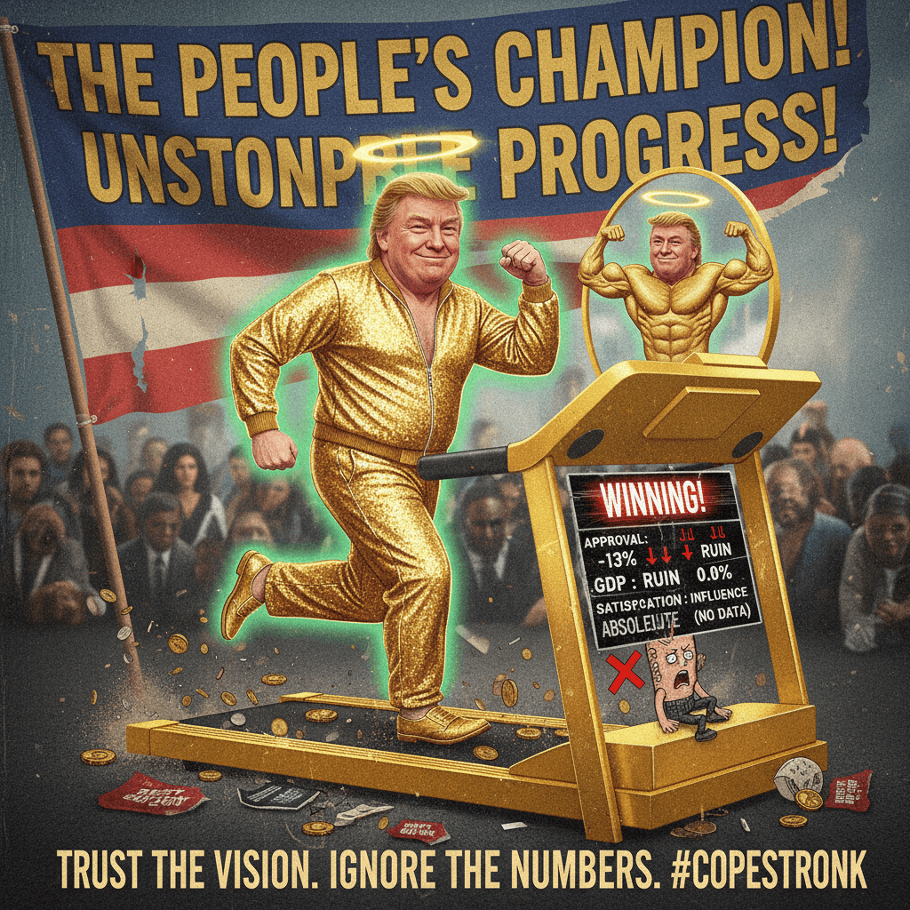 Delusional treadmill grifter loves himself, metrics disagree