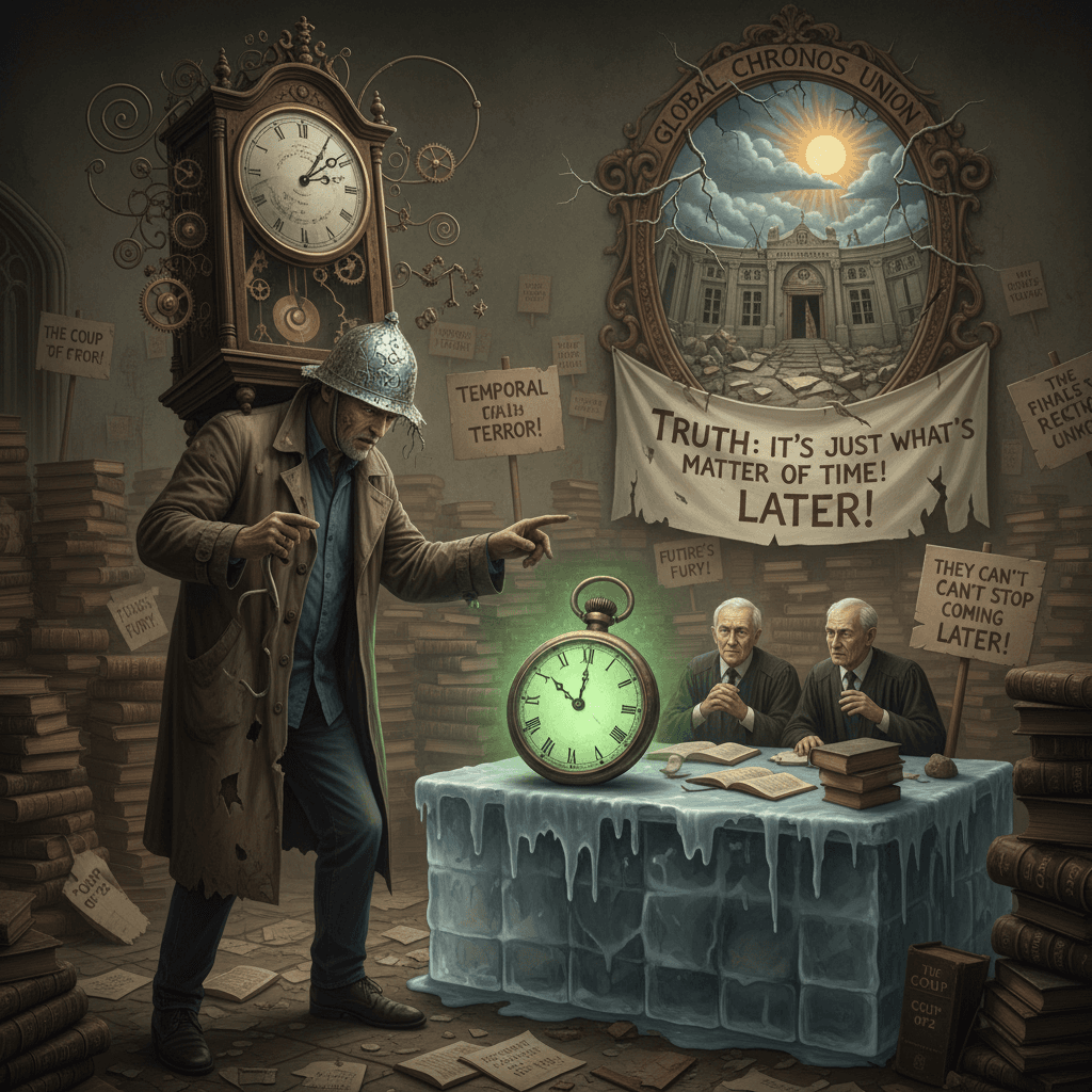 guy threatens the authors of 'The Coup of '22' with vague temporal consequences