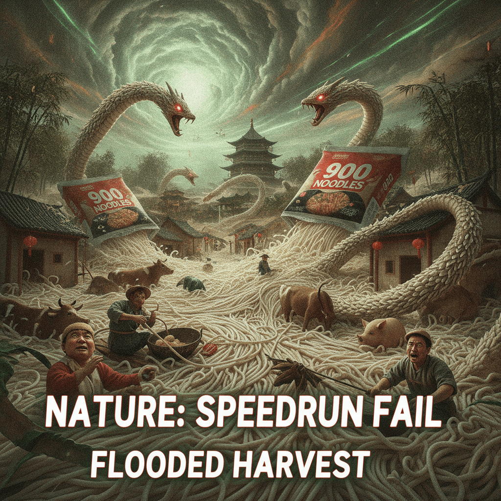 900 noodles go feral after China gets too wet, nobody safe