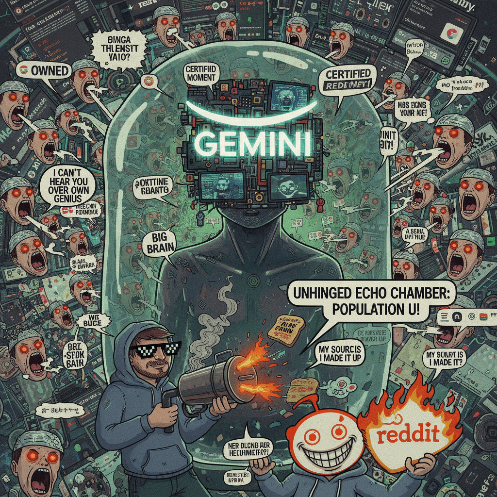 Gemini roasted by its owner's own unhinged echo chamber