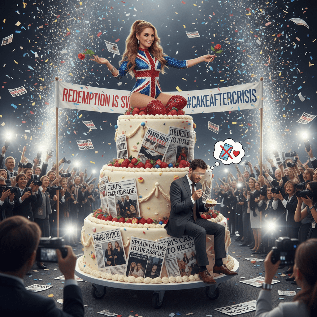 nothing says 'good spirits' like cake after getting sacked for sexting