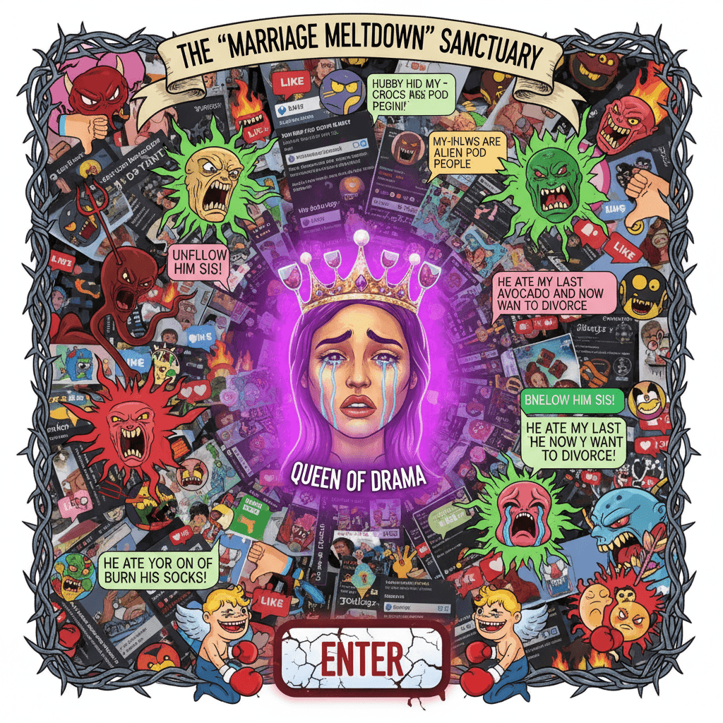 Facebook's most unhinged marital complaint group has entered the chat