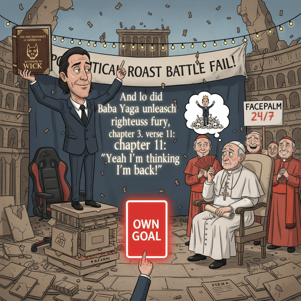 Peak self-own: confidently citing John Wick as scripture to own the Pope