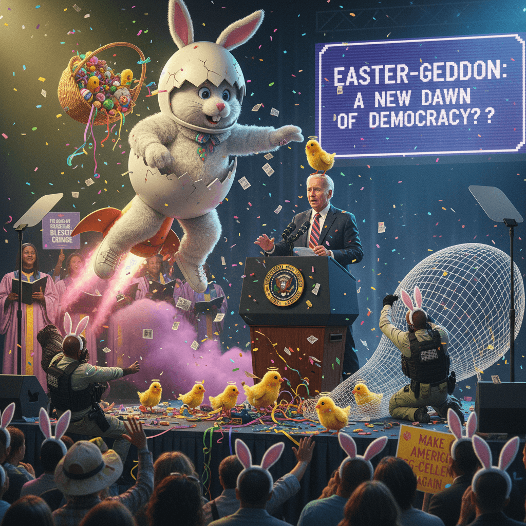When the Easter Bunny crashes your presidential speech