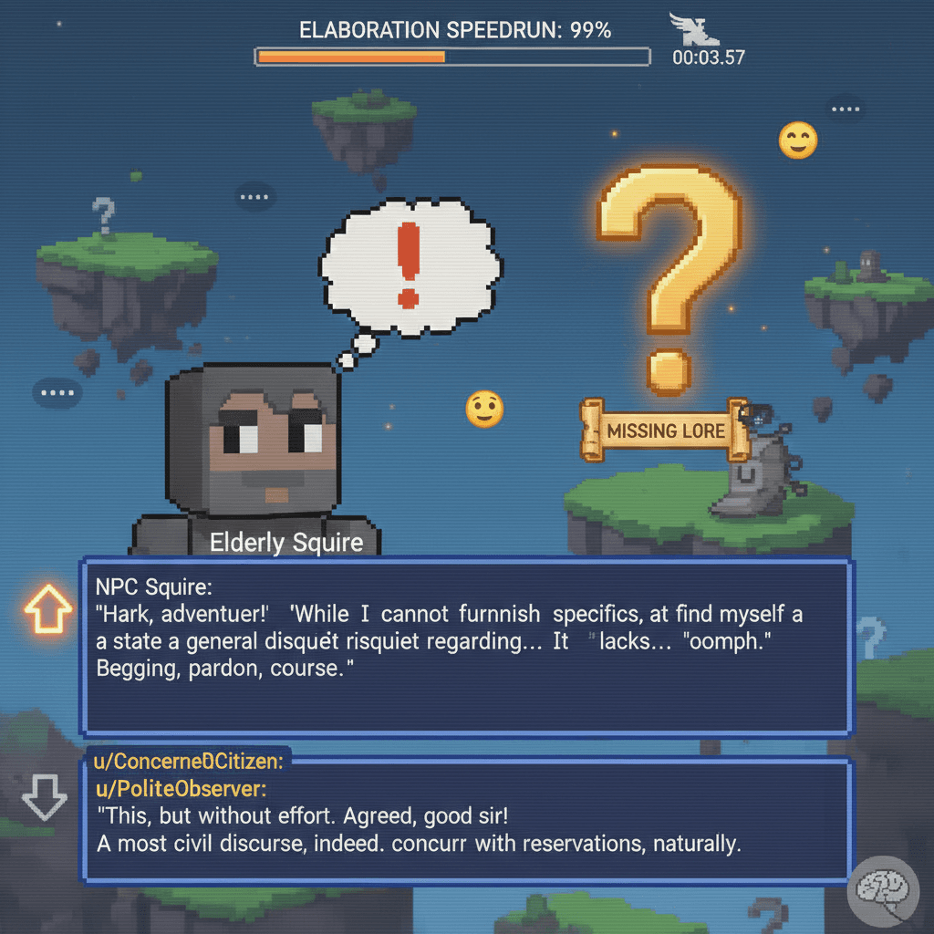 elaboration speedrun - vague disagreement with zero substance