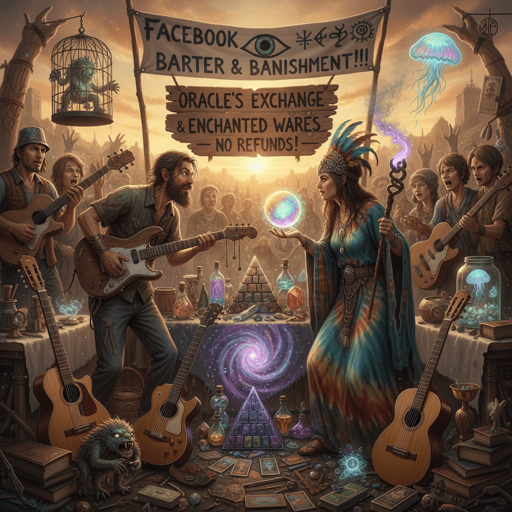 trading broken guitars for mystical nonsense: the local facebook experience