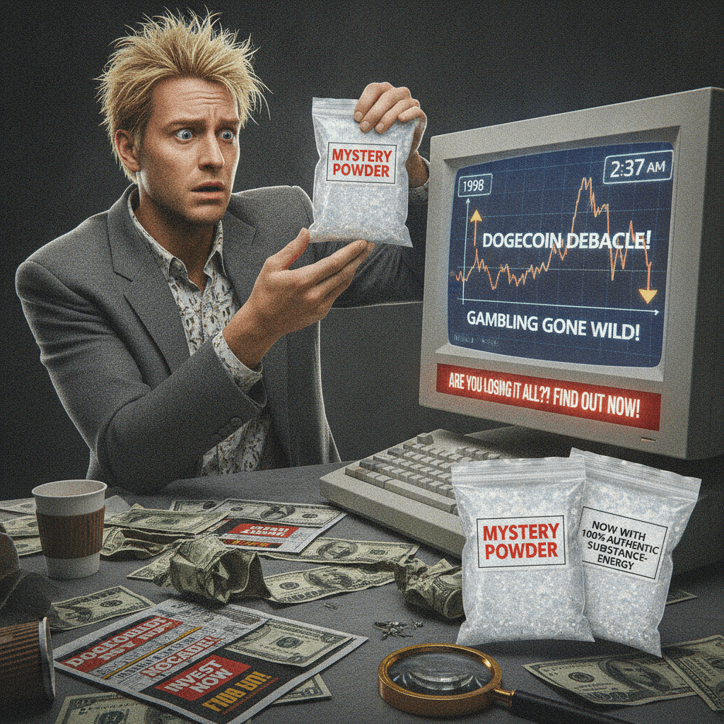 Leo DiCaprio looking at drugs: now with 100% more real drug crisis