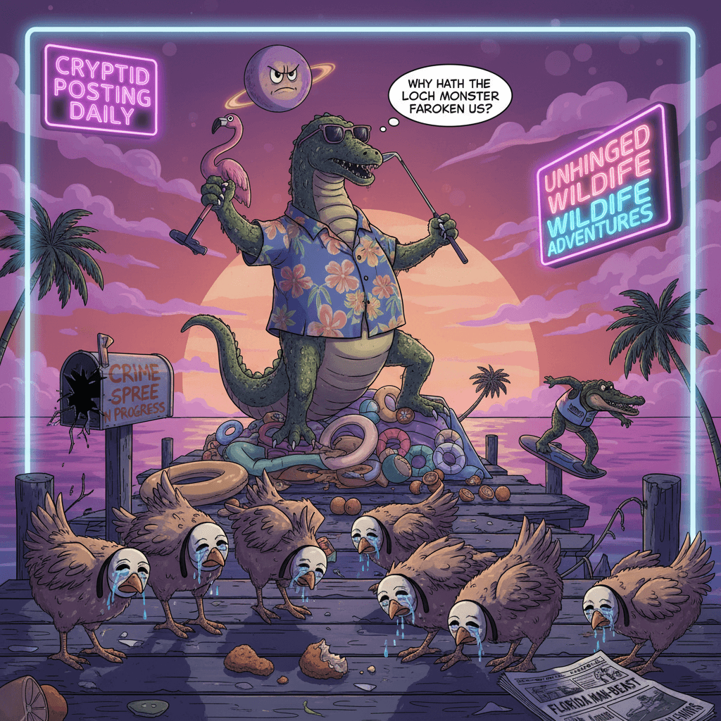 Loch Ness commits crime spree, Pluto's chickens weep in existential dread