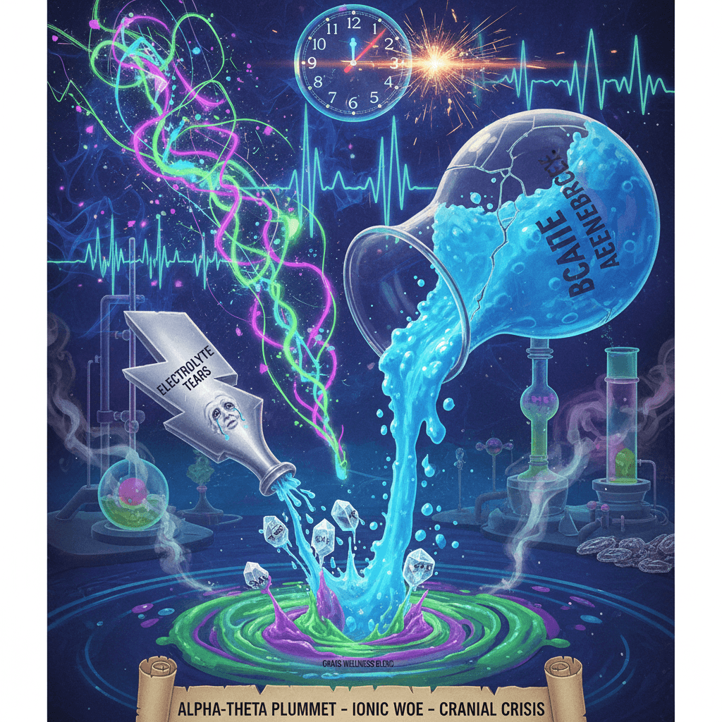 brain juice emergency: alpha-theta in freefall, electrolytes weeping