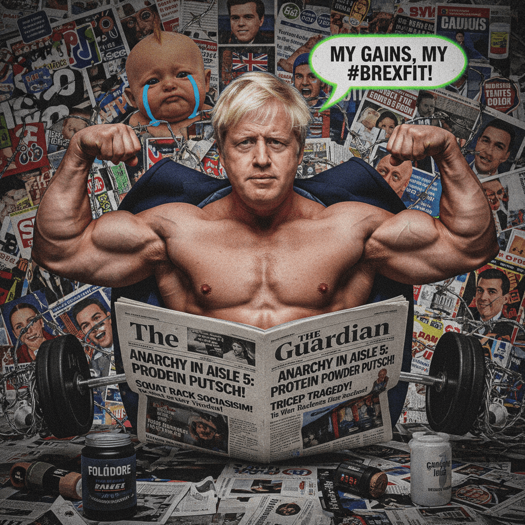 Guardian headline meets gym rat energy in perfect cursed harmony