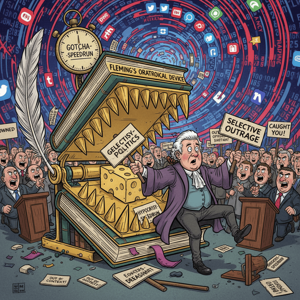 Fleming sets rhetorical bear trap; Oakeshott walks right into it