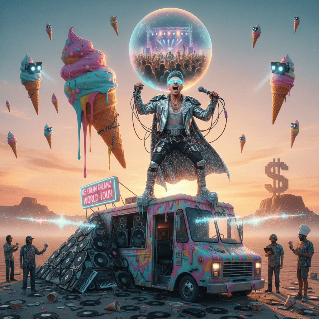 Techno chad meets ice cream truck reality