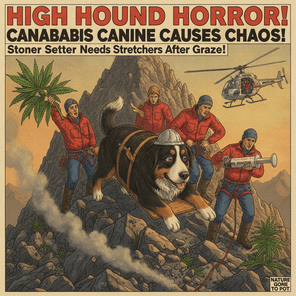 Dog finds weed on mountain, requires sedation and stretchers