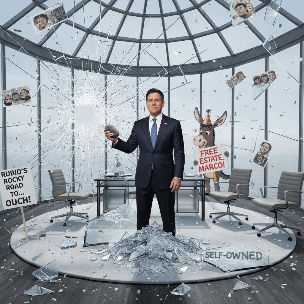 Rubio throws stone in glass White House, immediately regrets it