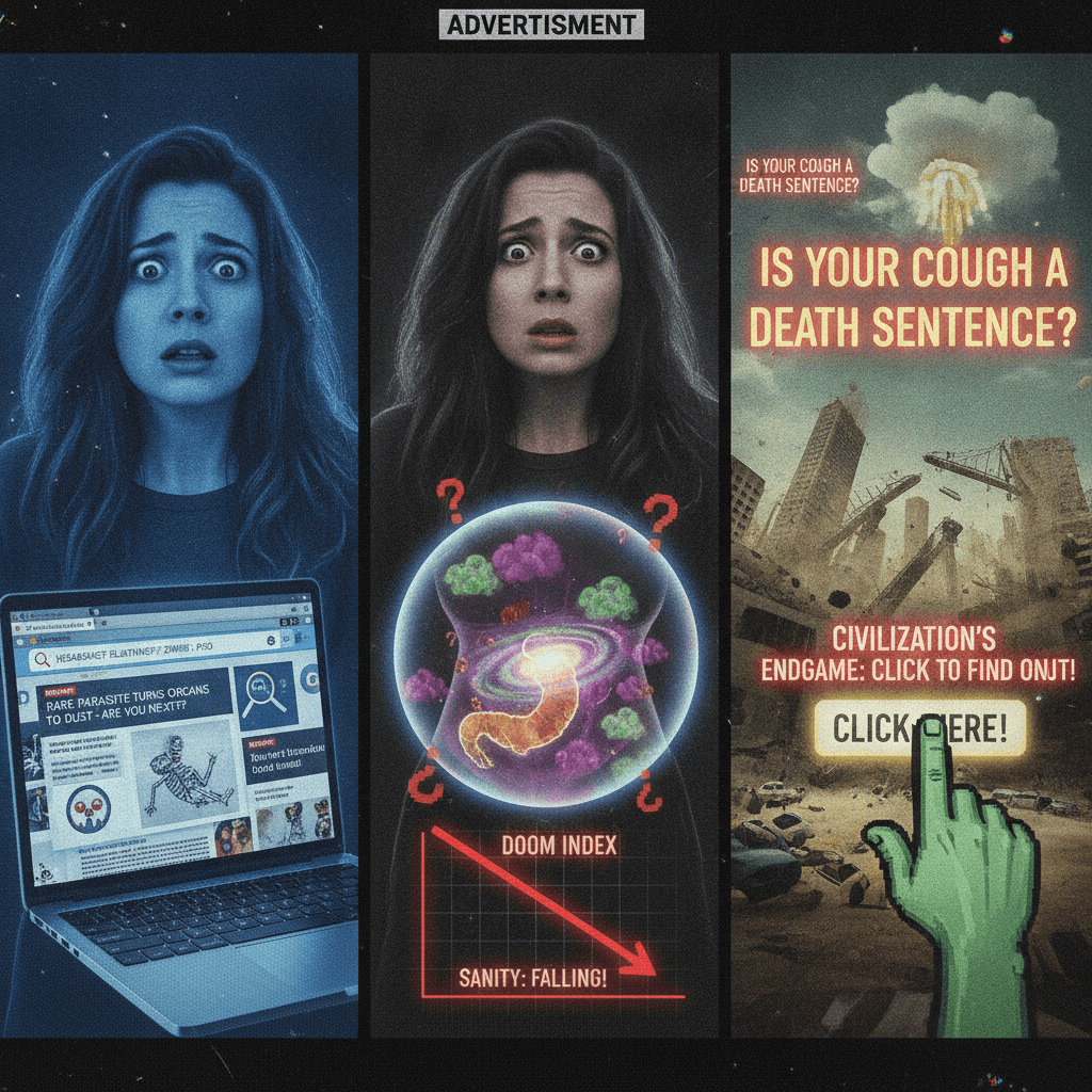 Woman Googles symptoms, stomach drops, civilization collapses