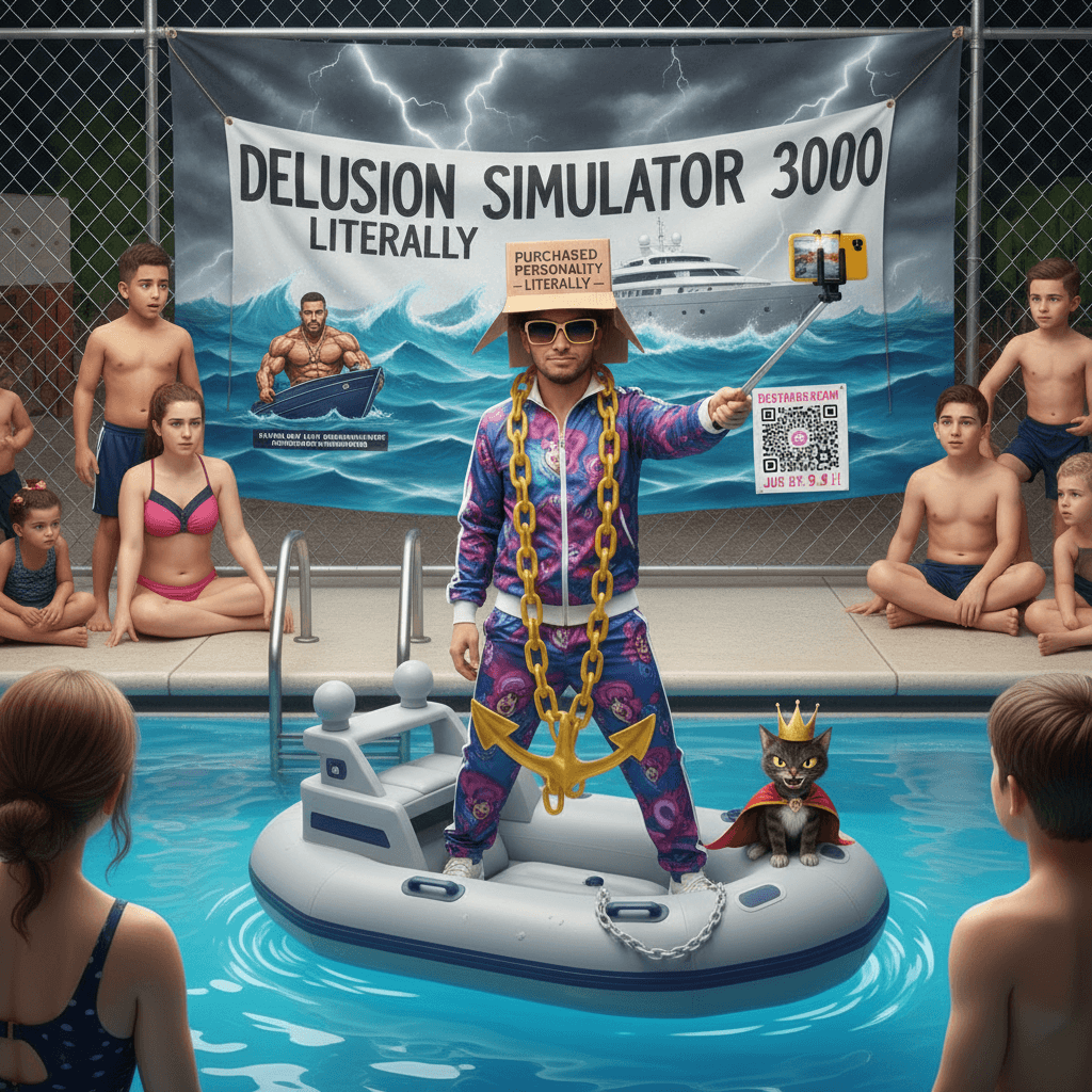 Rental yacht, borrowed chains, purchased personality