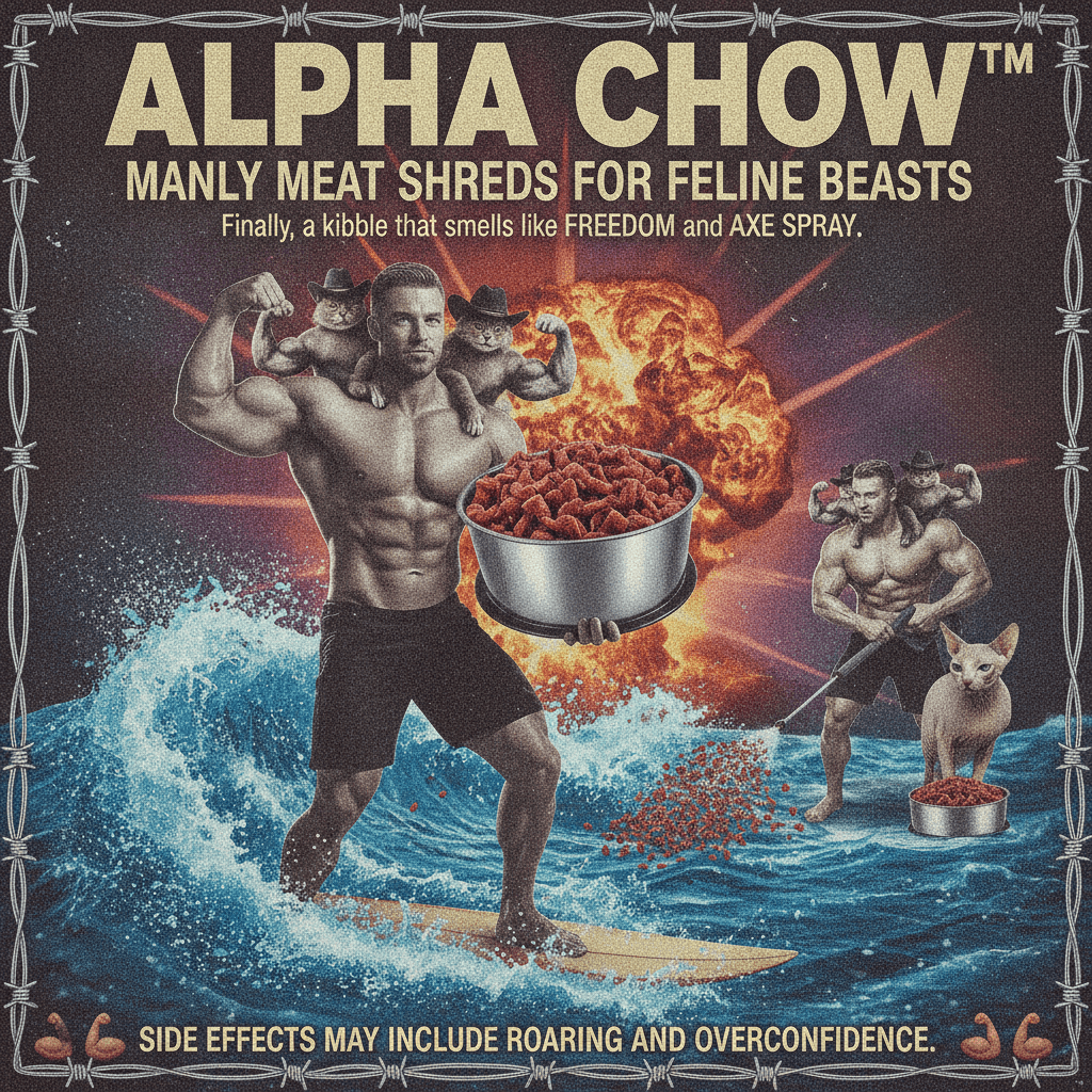 CATS FOR MEN™: because your pet's kibble needed performative masculinity