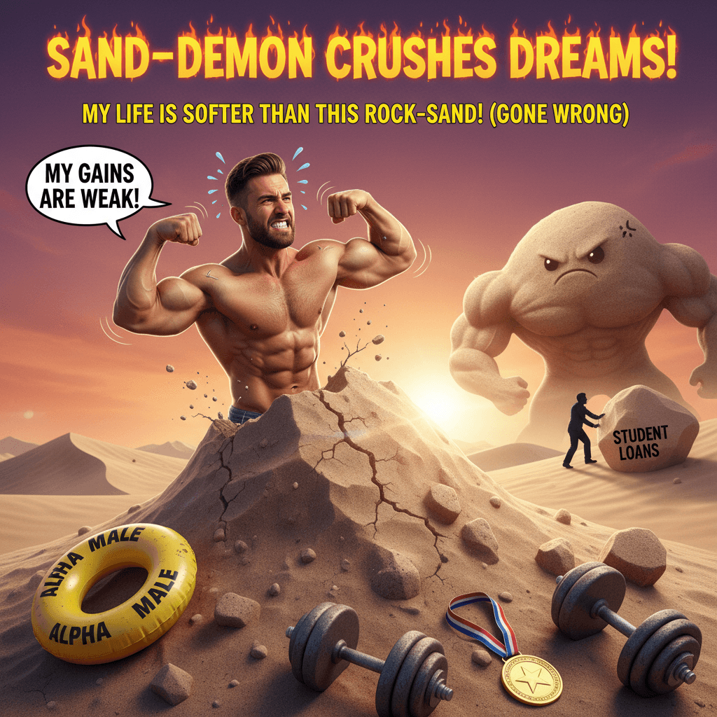 Man discovers sand is harder than his life choices