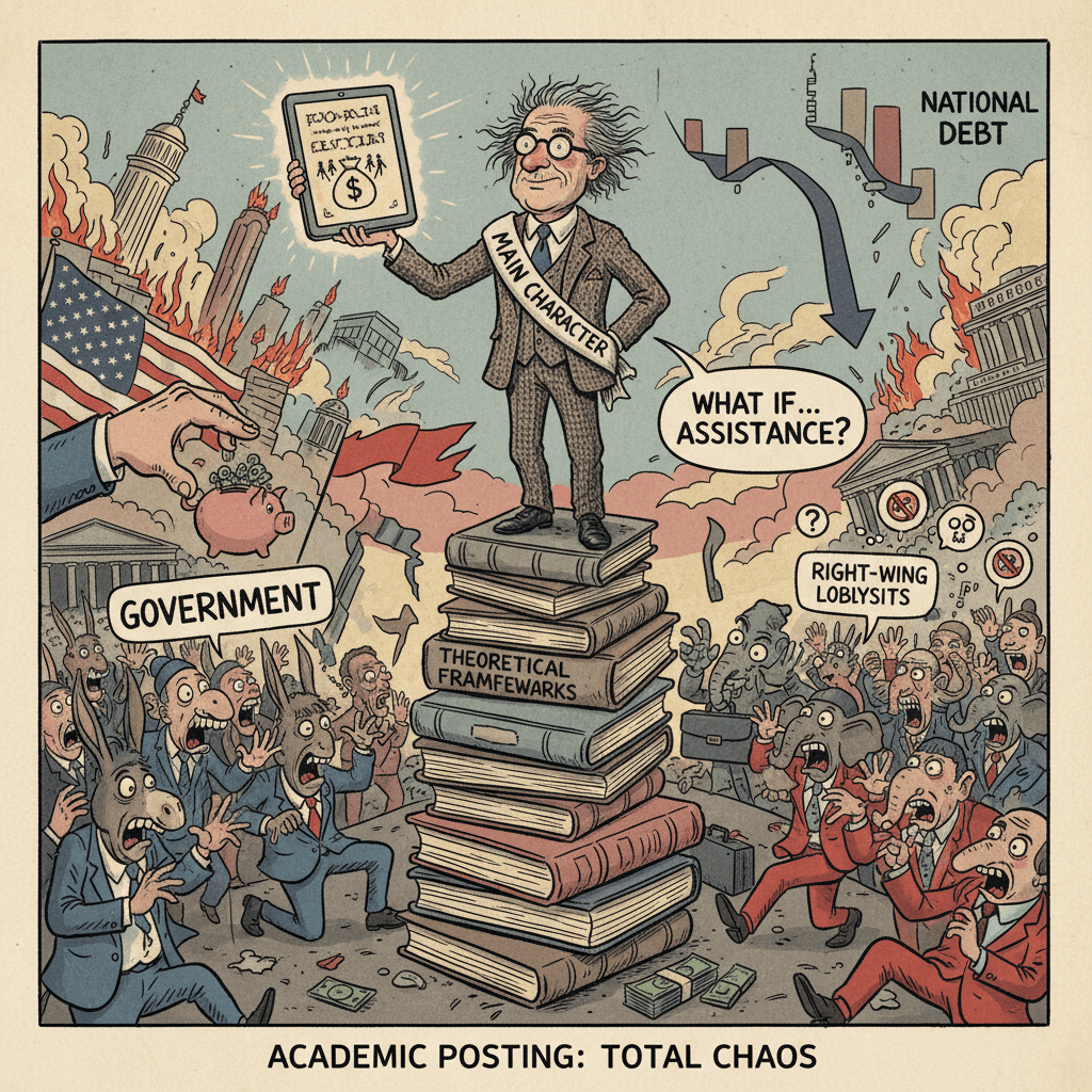 Academic guy terrifies both sides by suggesting govt help poor people