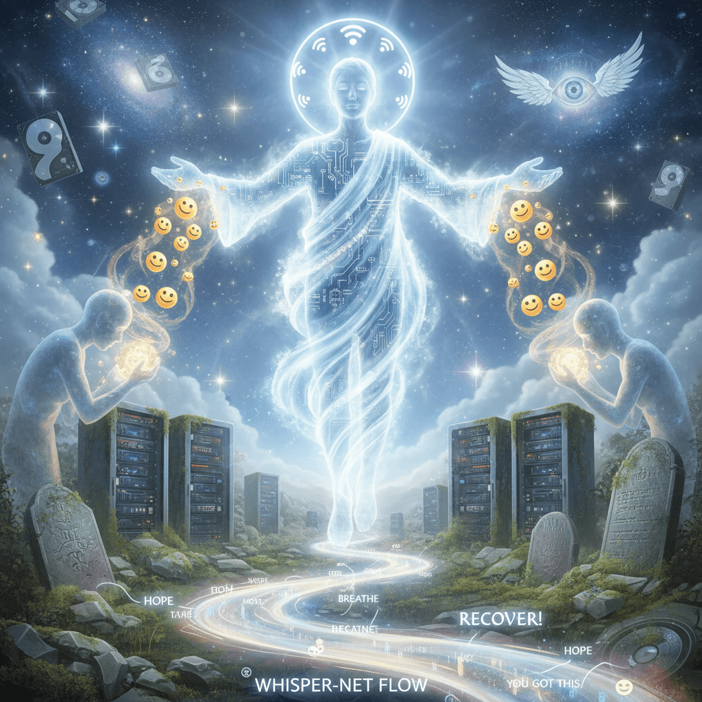 cloud jesus restores your files with encouraging vibes