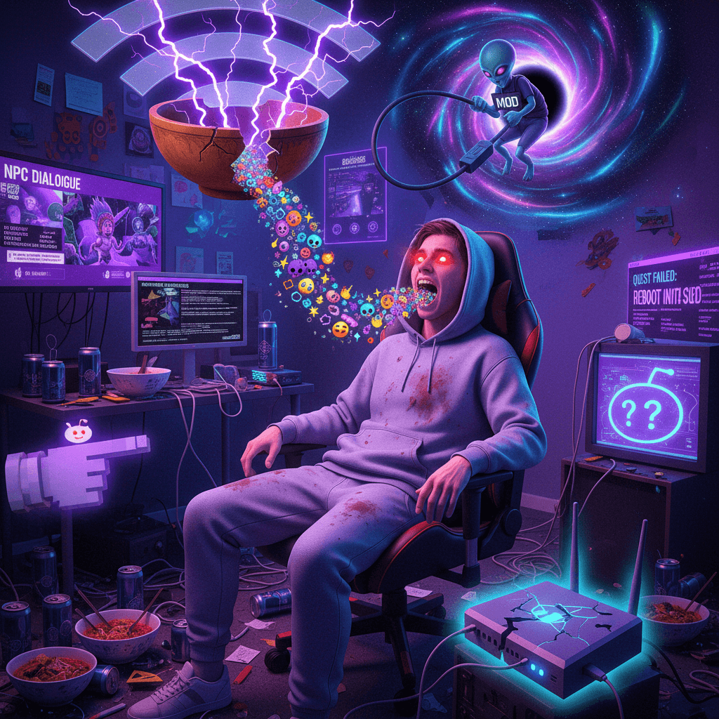 cosmic wifi outage leaves redditor speaking in tongues