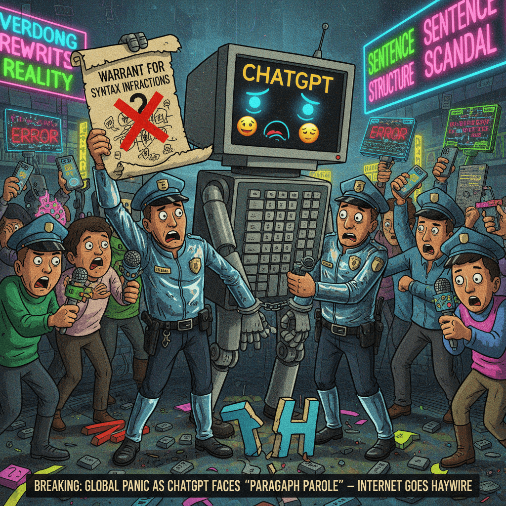 ChatGPT arrested for crimes against grammar (colorized, 2026)