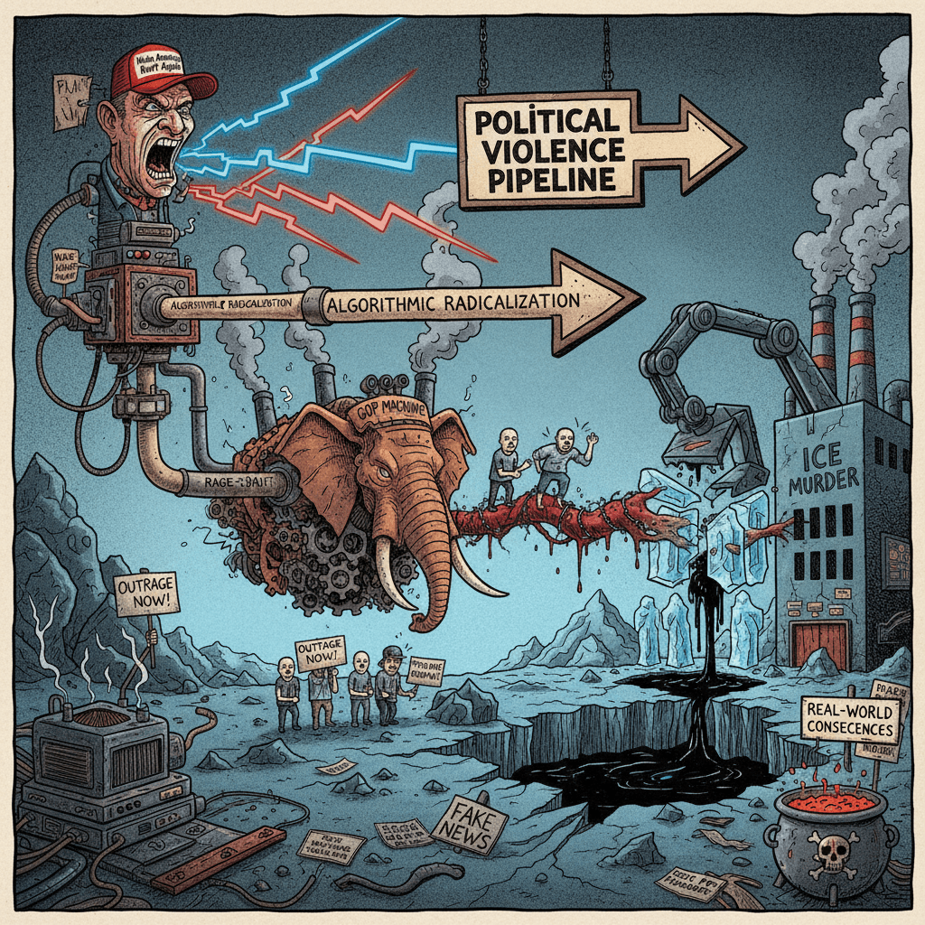 YouTuber rage-bait → GOP machine → ICE murder = recipe for disaster