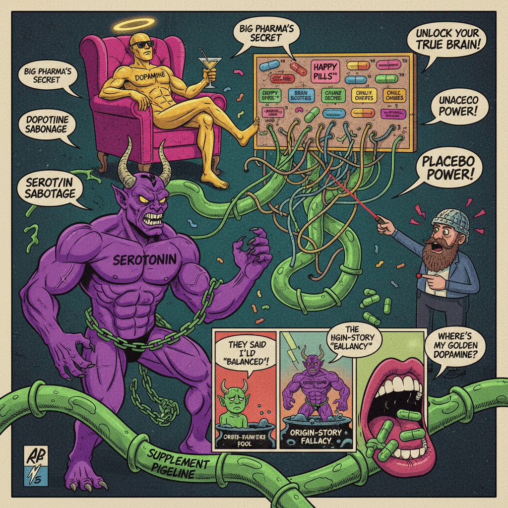 SSRIs bad because serotonin is basically dopamine's evil twin, bro