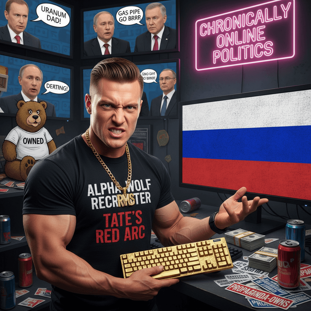 Tate's Russia arc hits different when you're actively recruiting propaganda assets