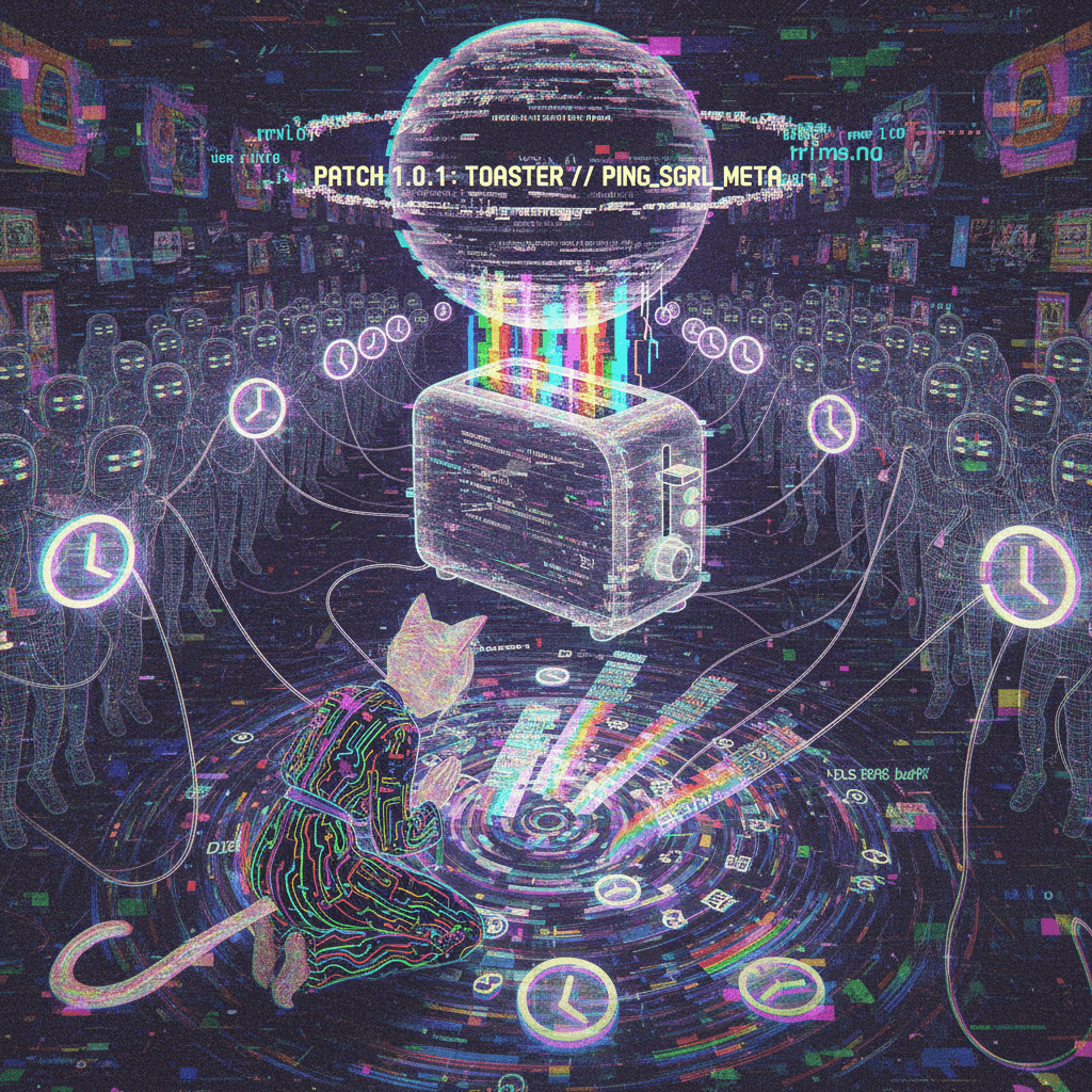 sentient lag worship meets toaster theology in the speedrun dimension