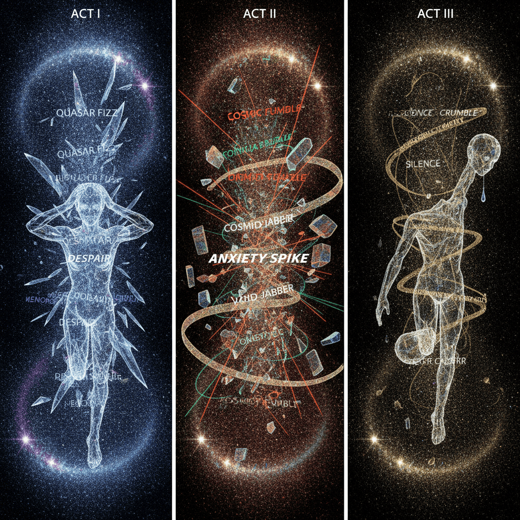 universe having a stroke in three acts, starring crystalline desperation