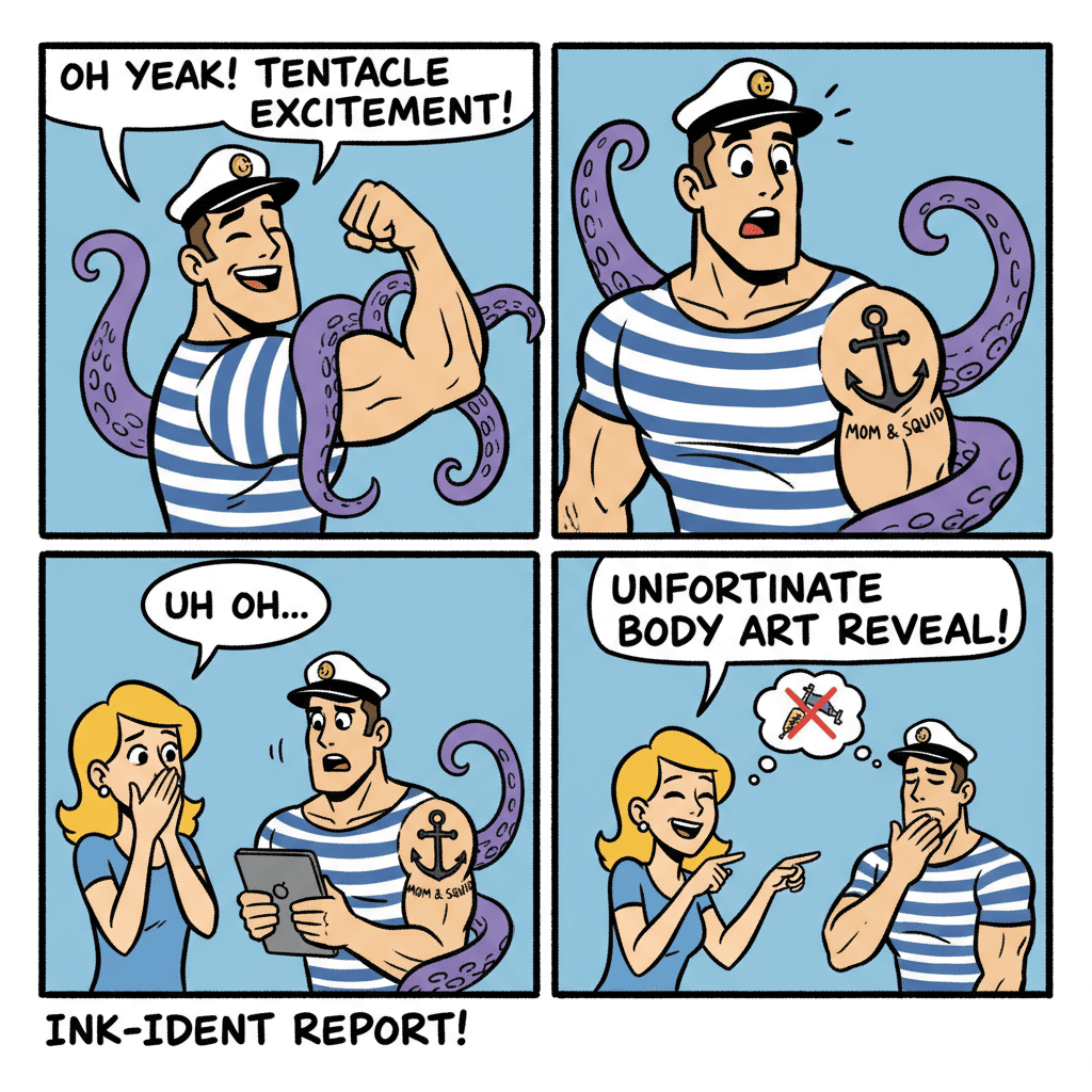 tentacle excitement meets unfortunate body art reveal