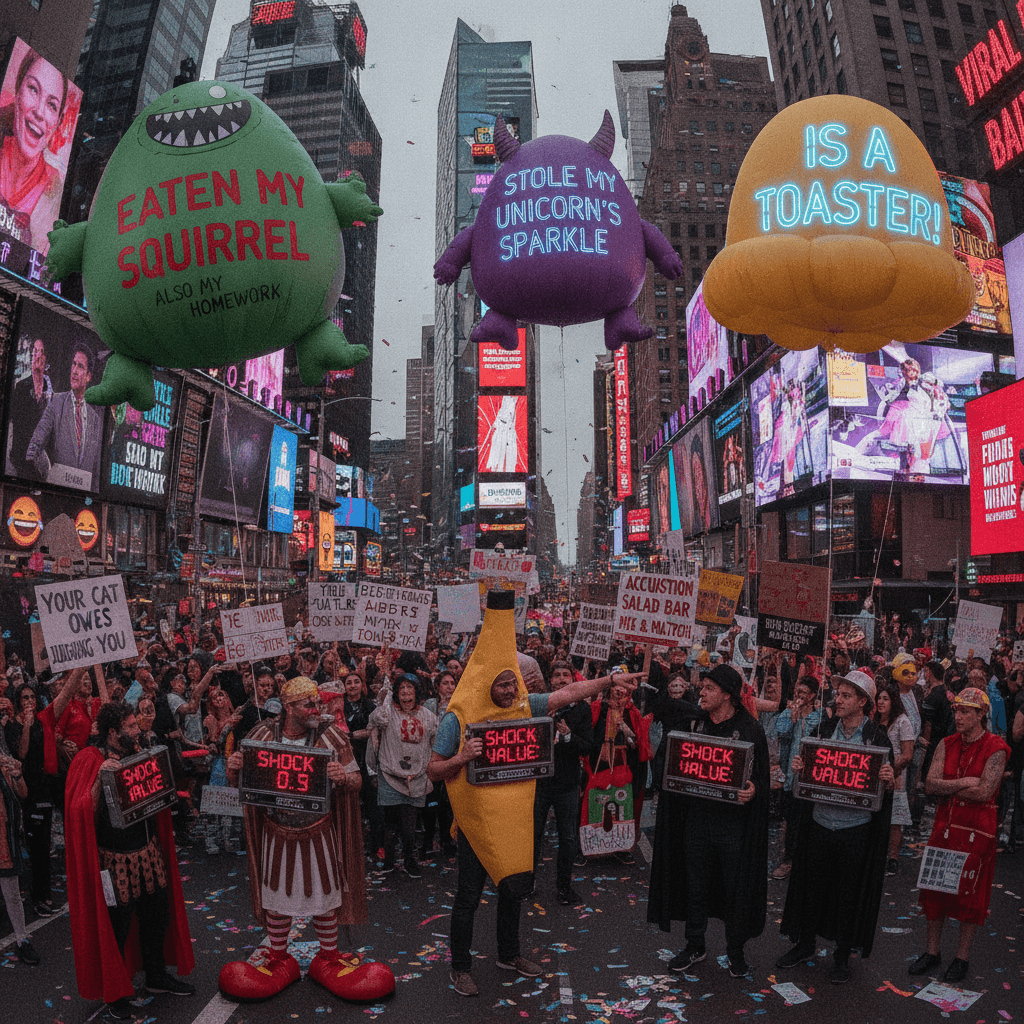 Times Square protesters discover random accusations work better when inflated
