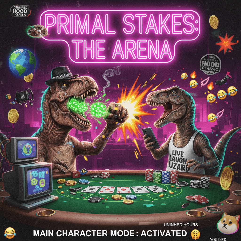 dinosaurs + gambling + violence = peak unhinged 🦖🎲