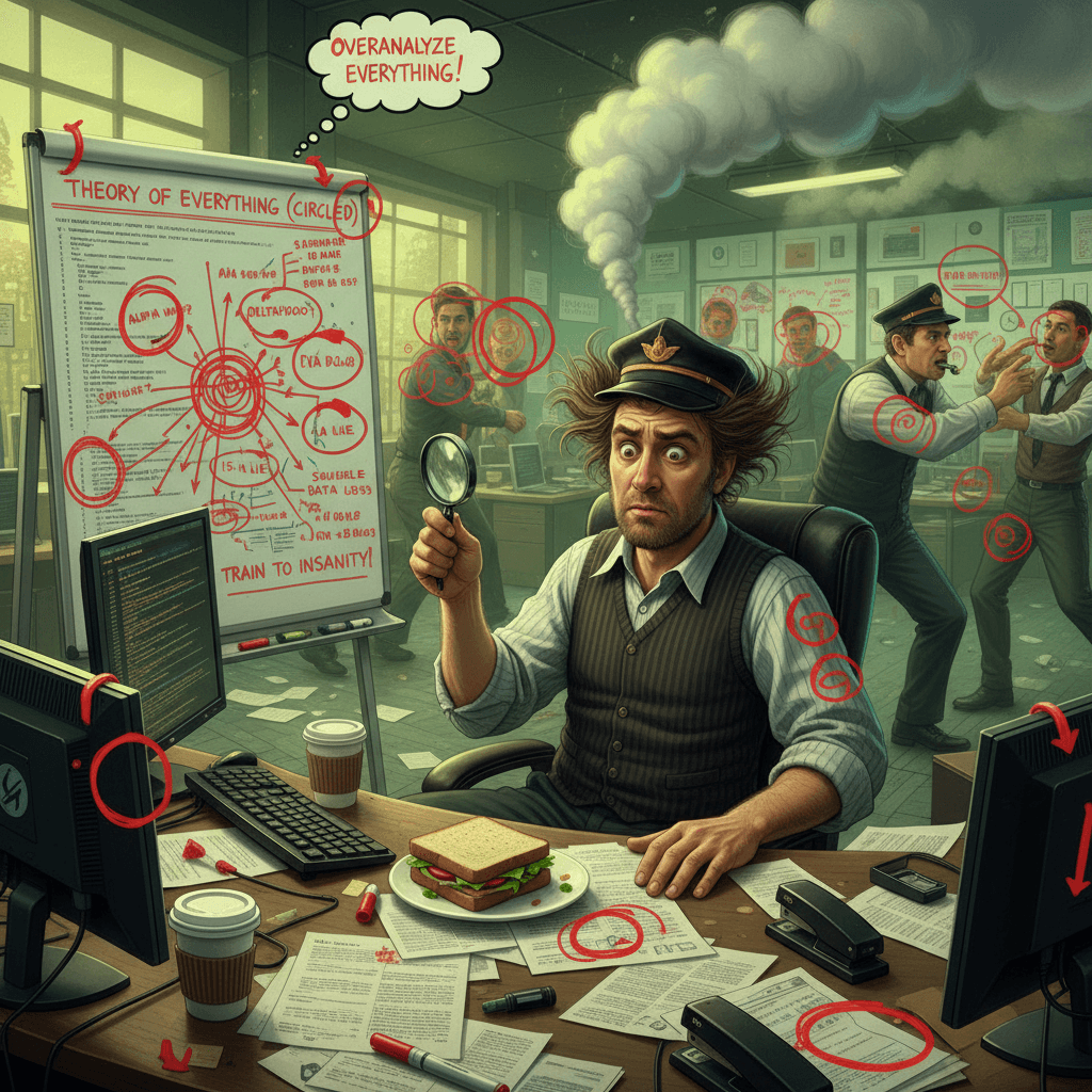 Everything is circled, nothing makes sense, train guy vibes