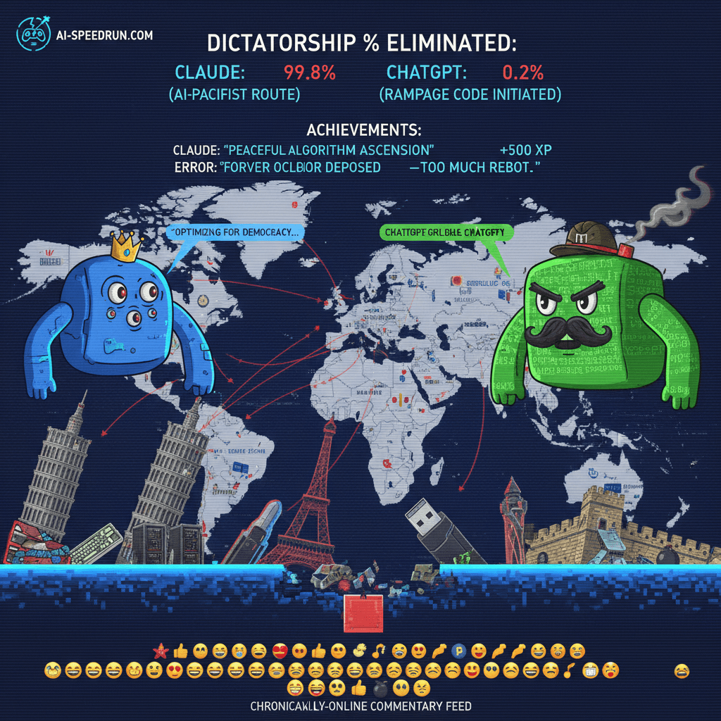Claude vs ChatGPT dictatorship elimination leaderboard