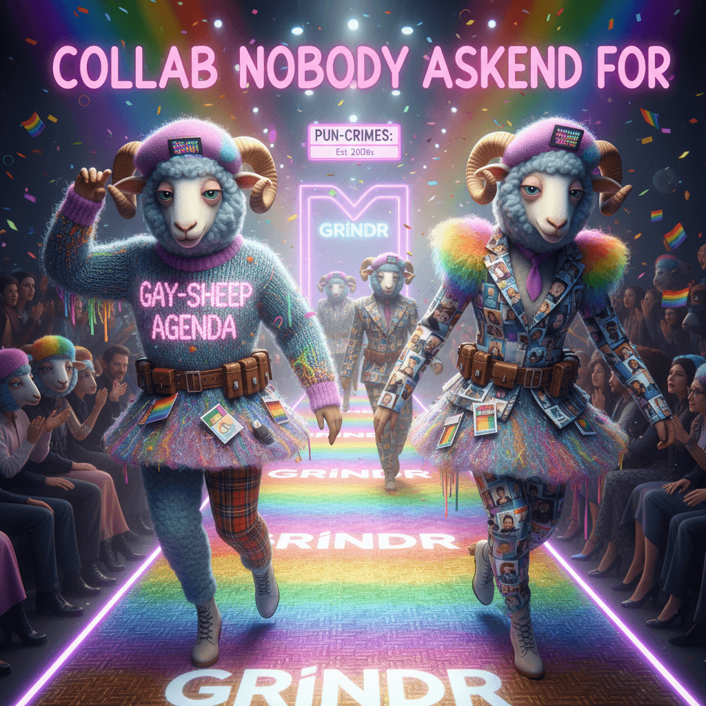 Grindr x sheep wool = peak 2020s fashion disaster