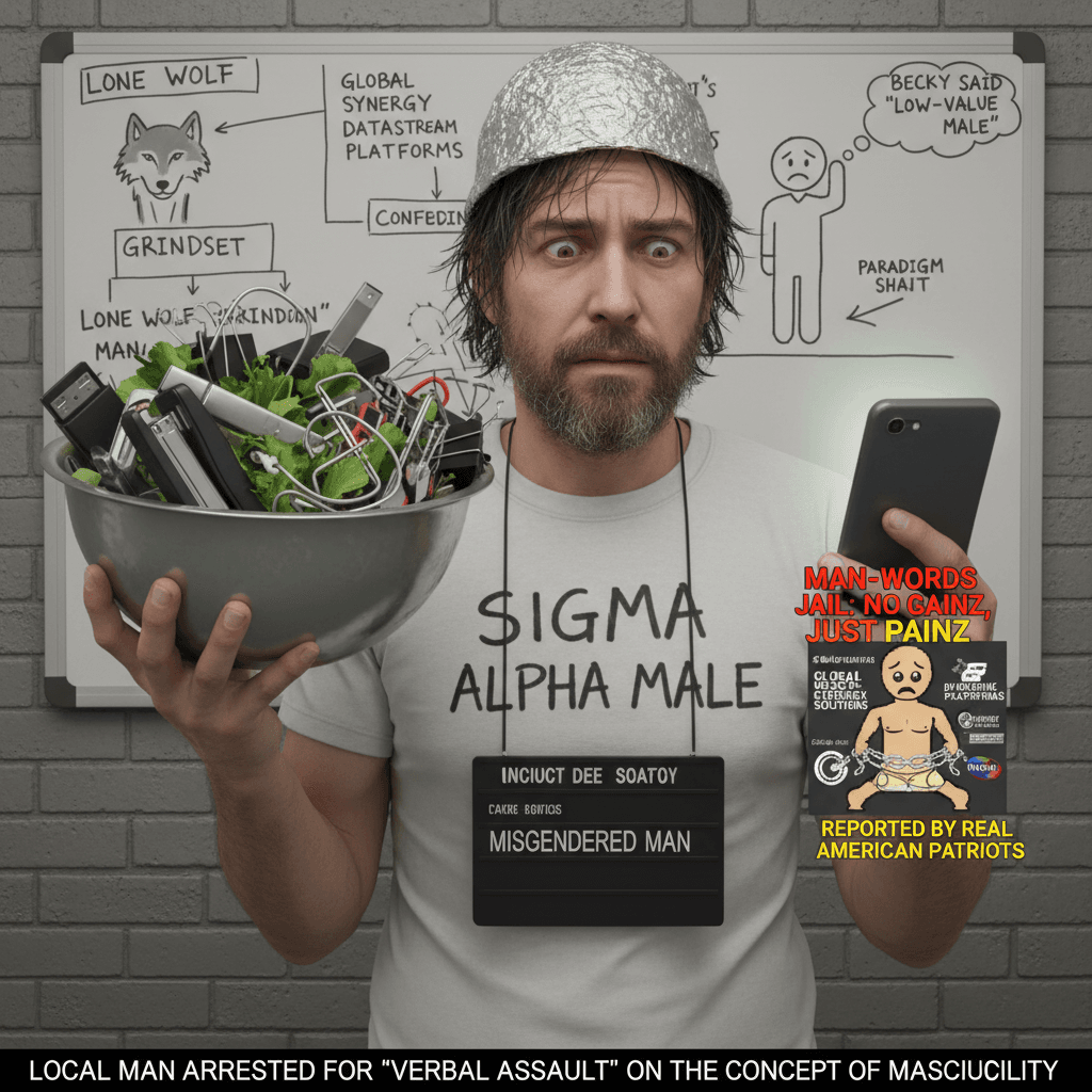 mandatory jargon salad arrests masculinity itself