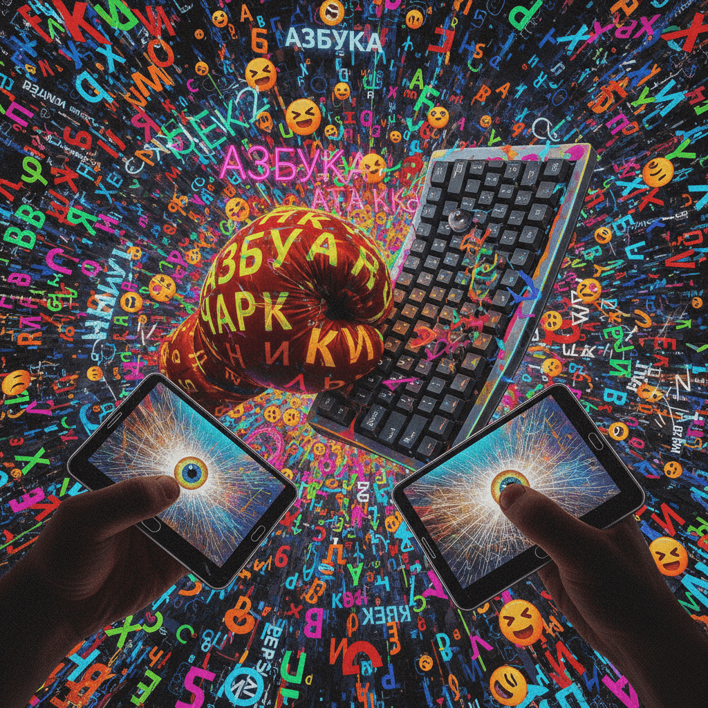 when you let autocorrect fight a Cyrillic keyboard and film it