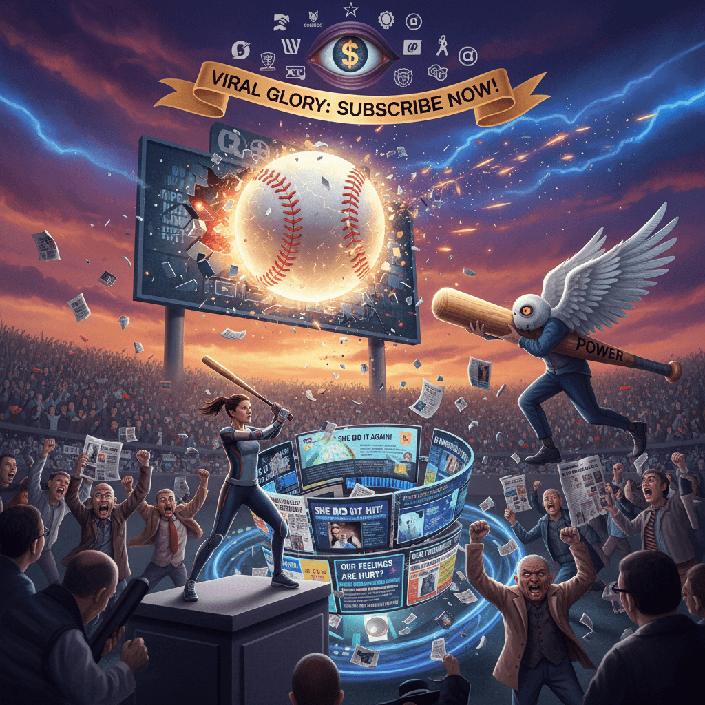 Woman hits ball good, journalism takes it personally