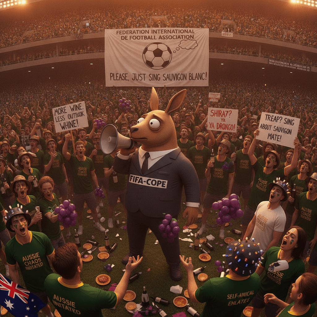 FIFA desperately begs drunk Australians to sing about wine instead of Trump