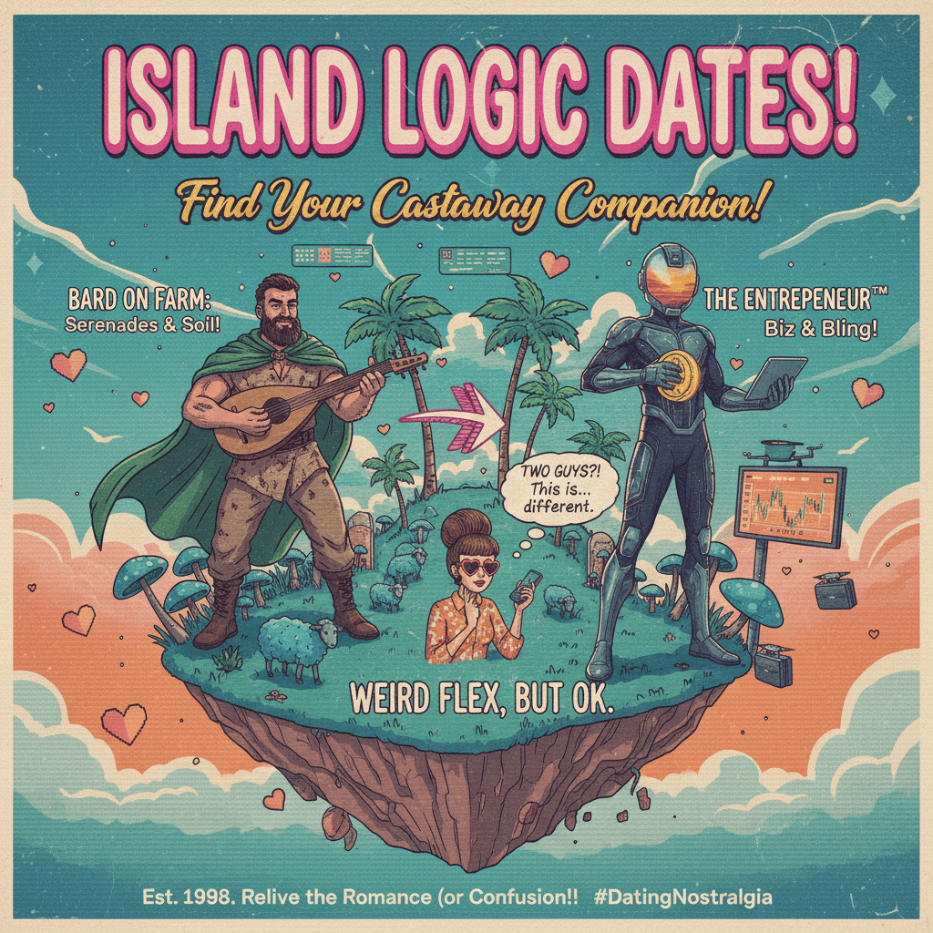 small island dating had two guys: bard on farm & The Entrepreneur™
