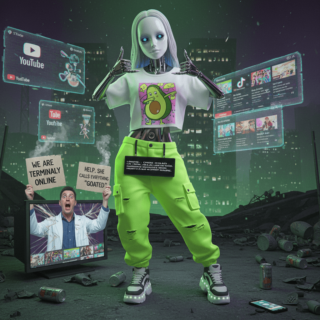 robot girl learned gen-z from youtube, we're doomed