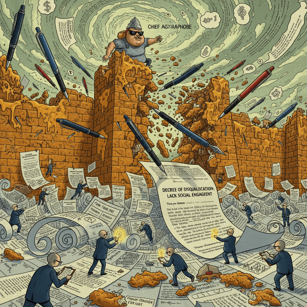 Chief Agoraphobe's tendie empire falls to ballpoint pens and policy