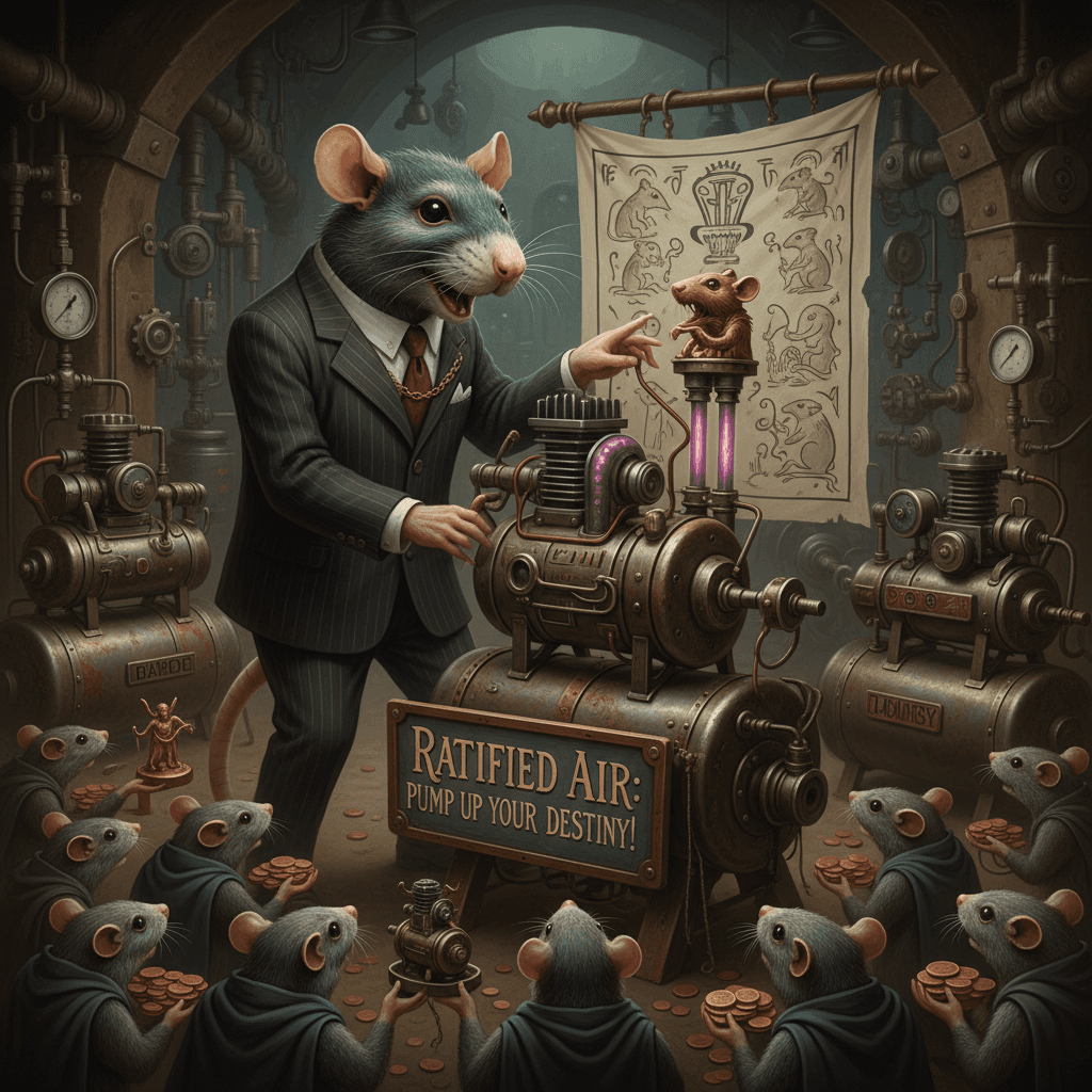 selling air compressors by making rats the customers, genius move
