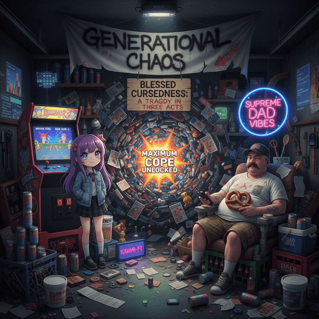 Anime girl vs. middle-aged bar dad energy: maximum cope unlocked