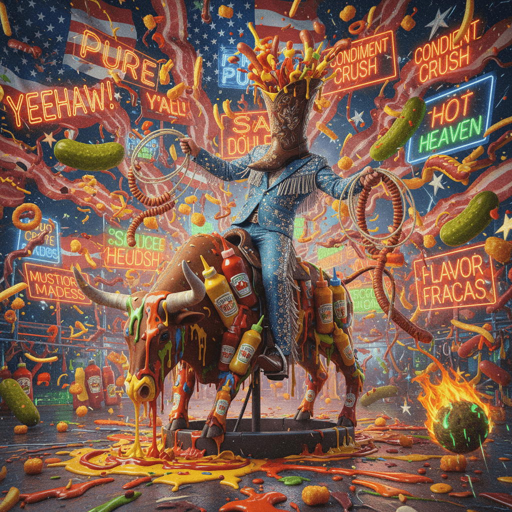 cowboy fever dream meets condiment obsession, pure chaos